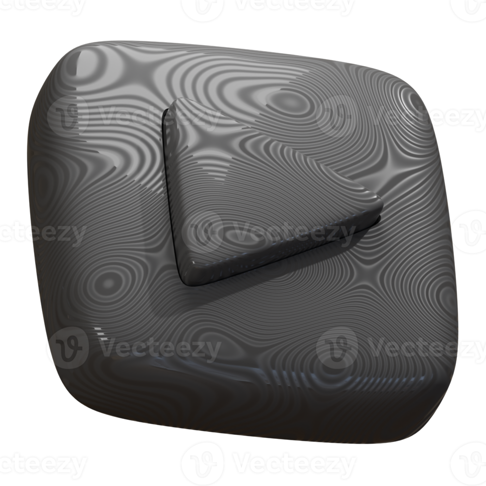3d rendering play button icon isolated png