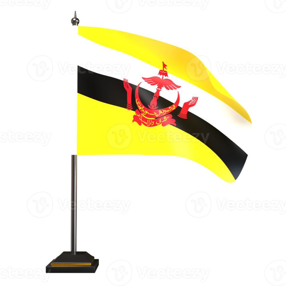 Brunei-Flagge 3D-Darstellung png