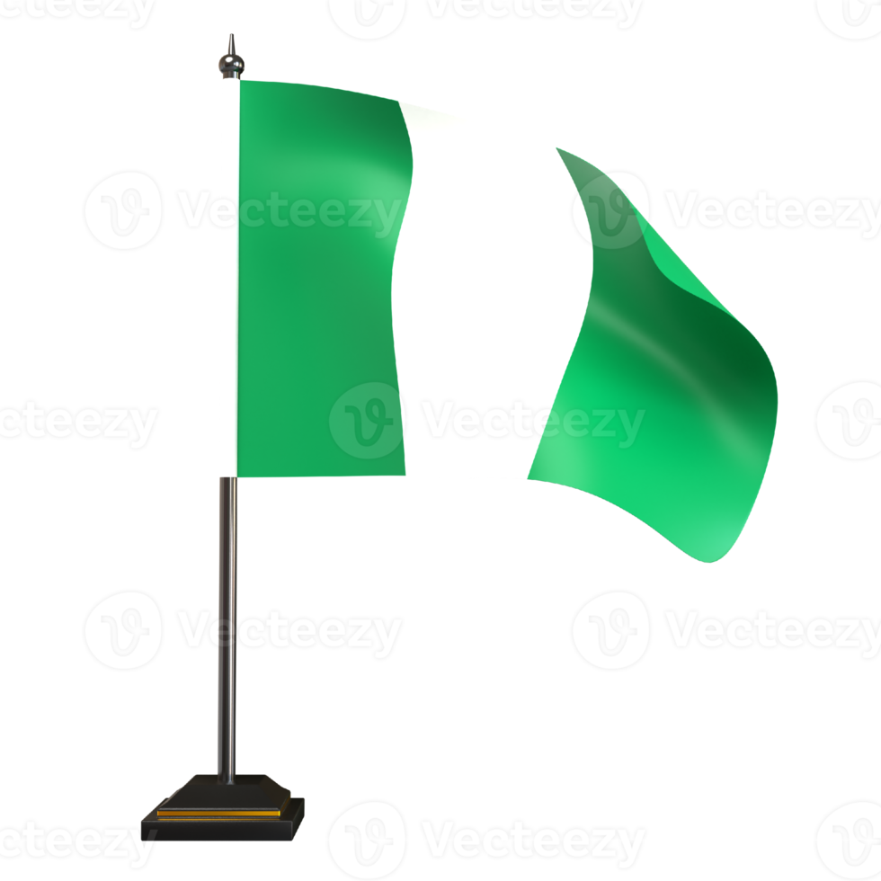 illustration 3d du drapeau nigérian png