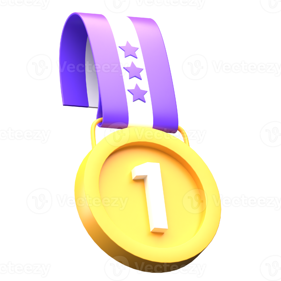 3D-medalj första vinnare ikonillustration png