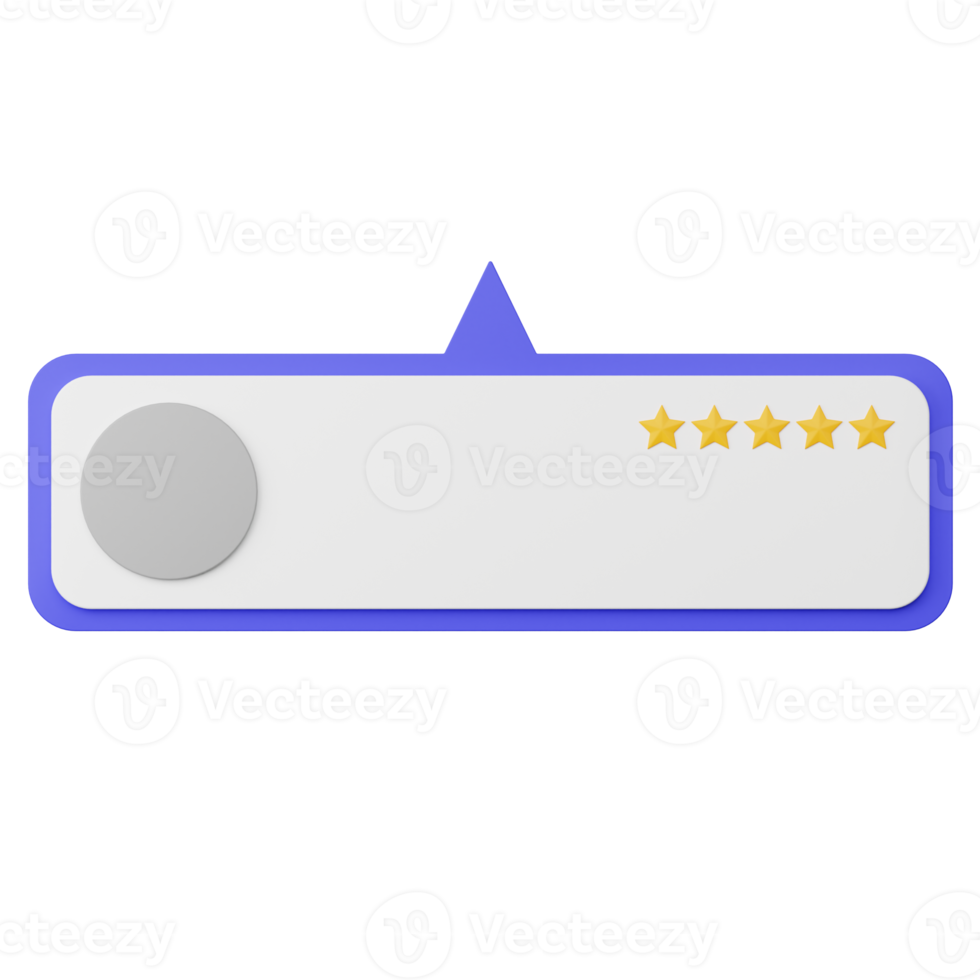 5 Star Rating and Review 3d Illustration png