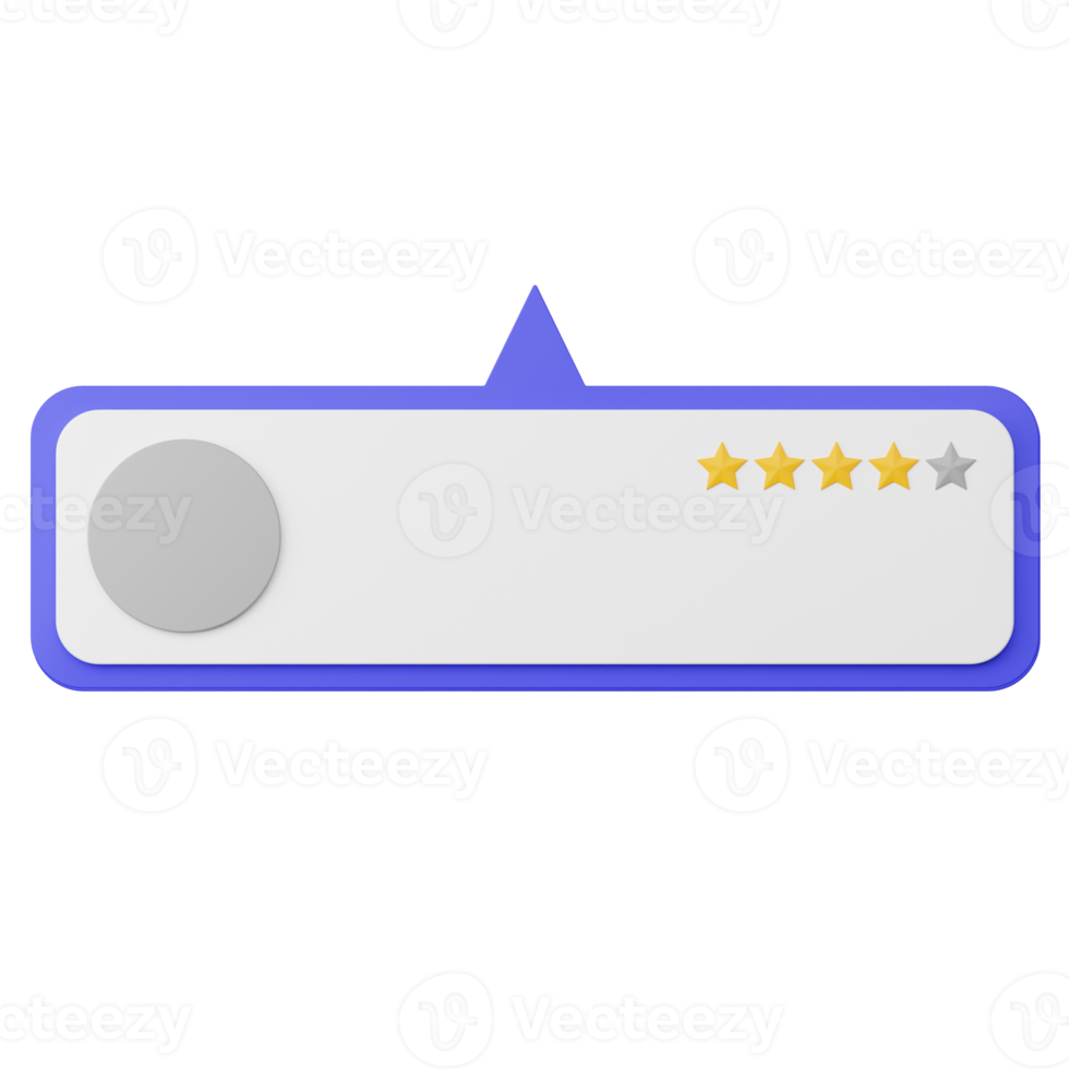 4 Star Rating and Review 3d Illustration png