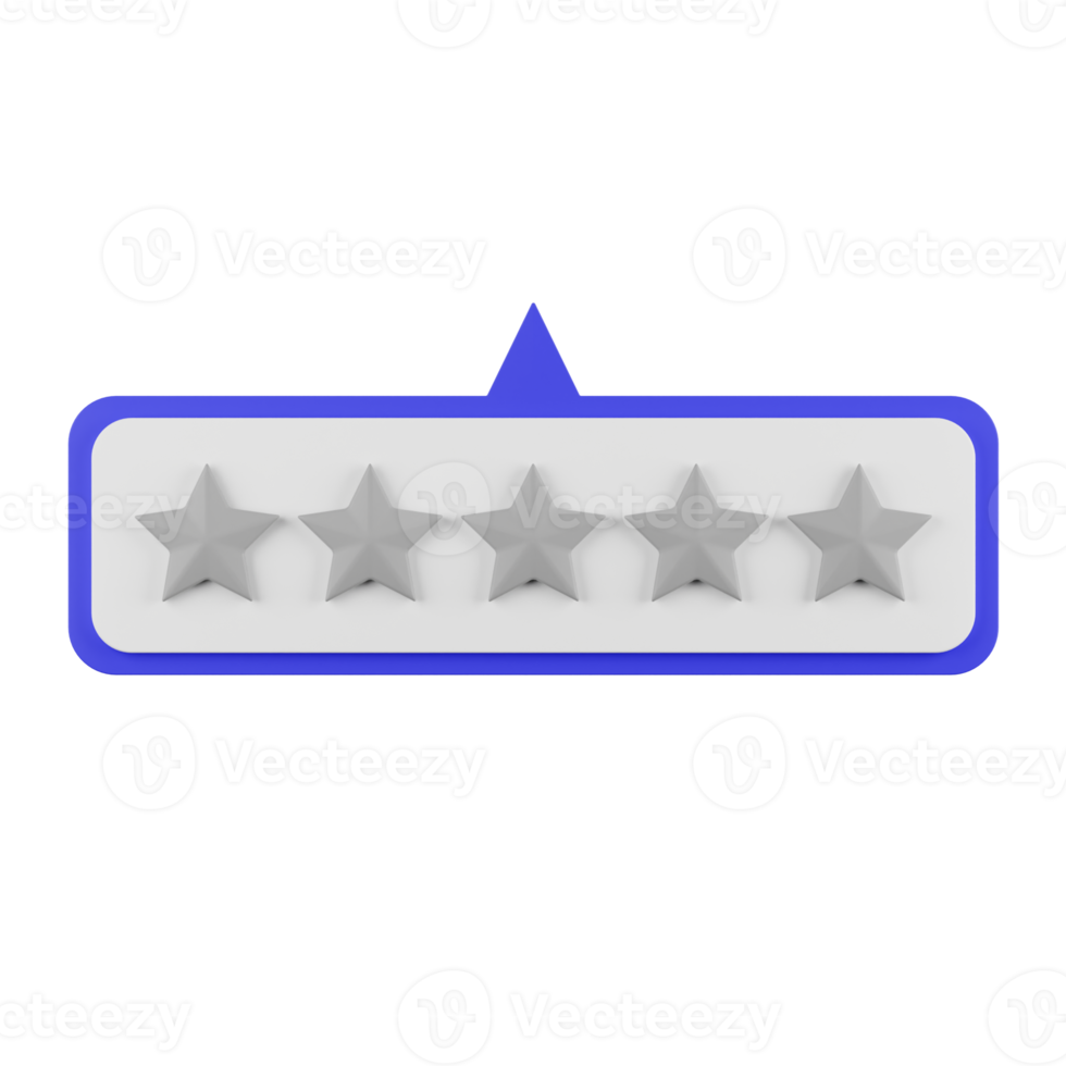 No Star Rating and Review 3d Illustration png