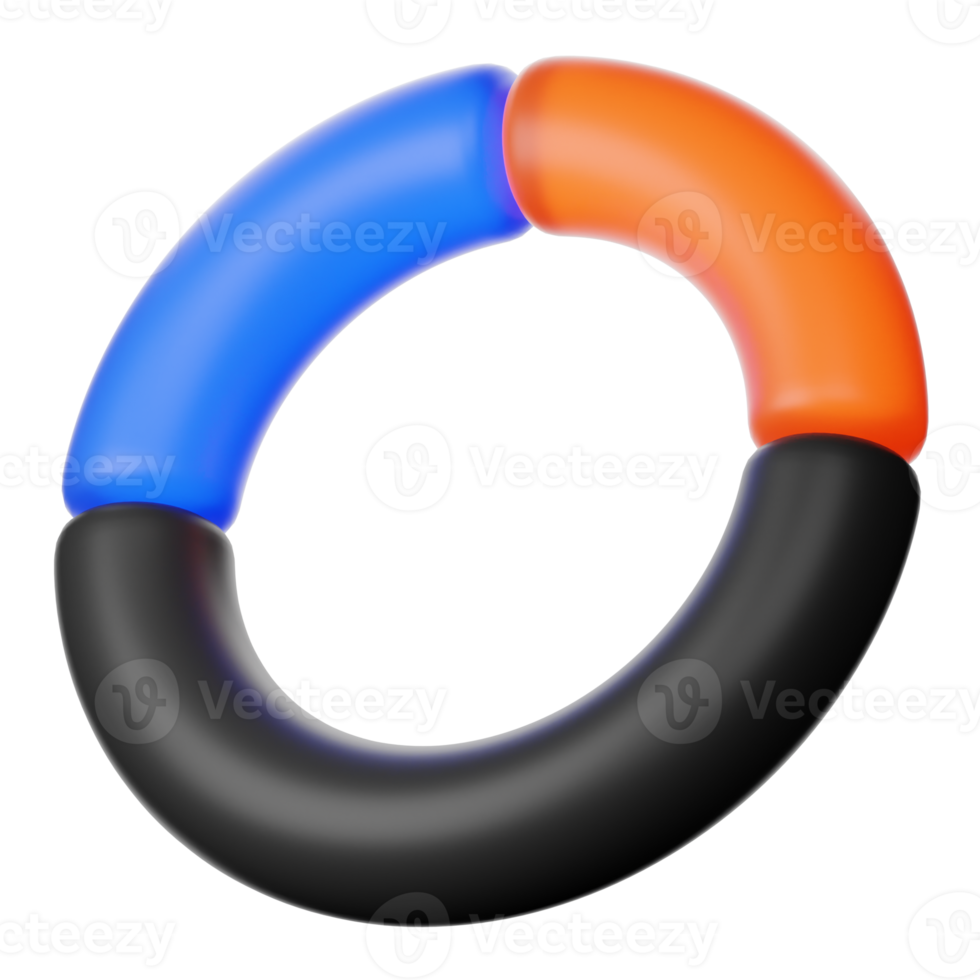 Diagramme de cercle 3d pour illustration de conception infographique png