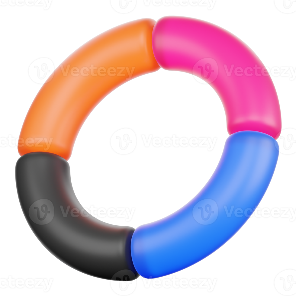 Diagramme de cercle 3d pour illustration de conception infographique png