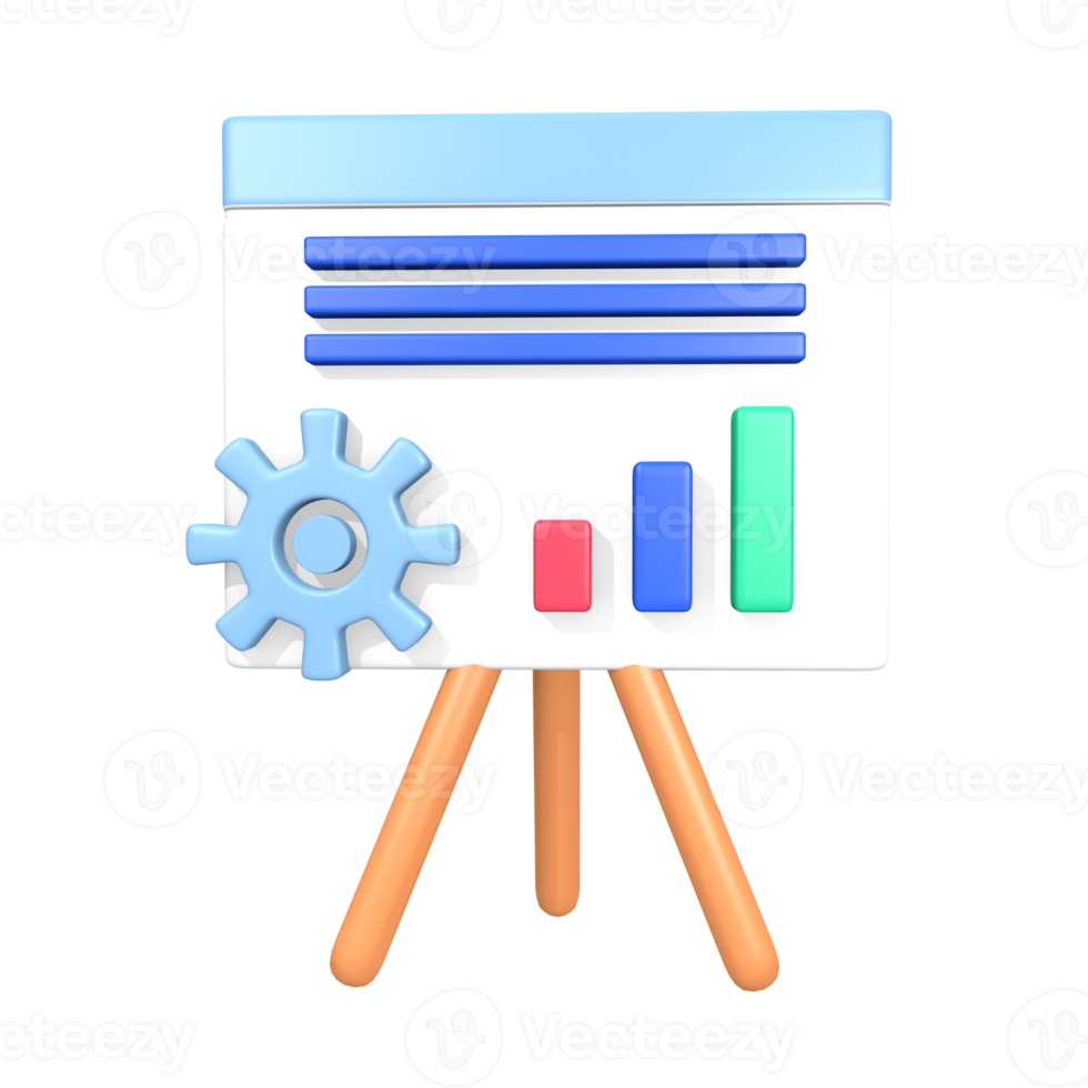 3d business icon data presentation graphic png