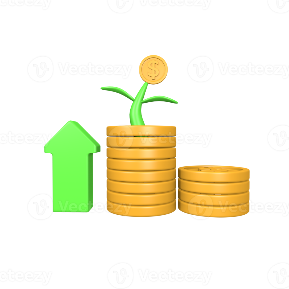economic growth 3d business icon png