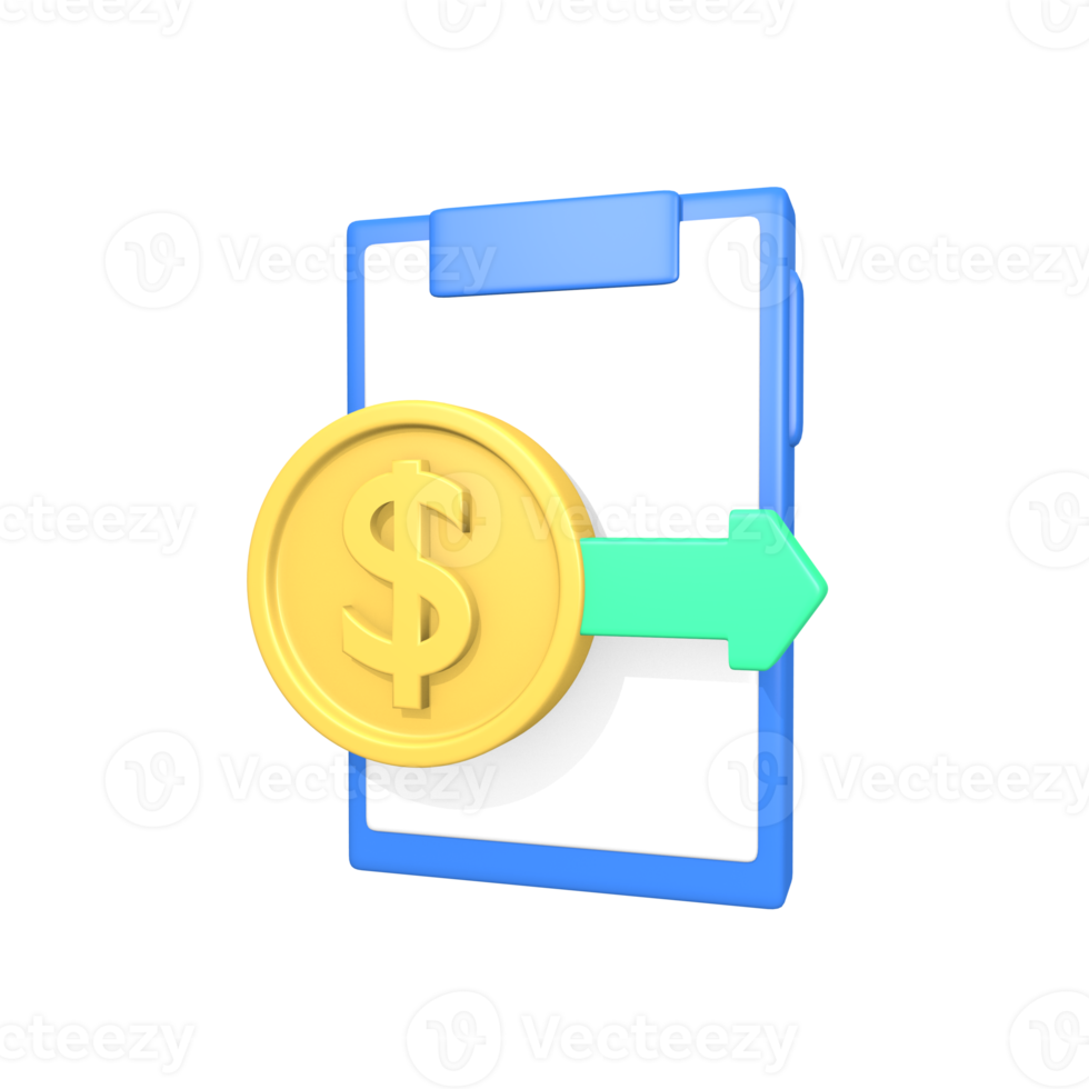 3D-bedrijfsconversiepictogram van mobiel png