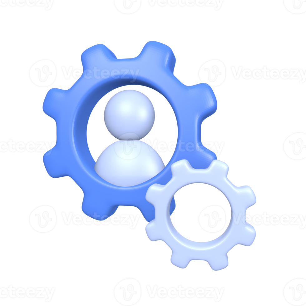 ícone 3d do objeto de gestão de pessoas png