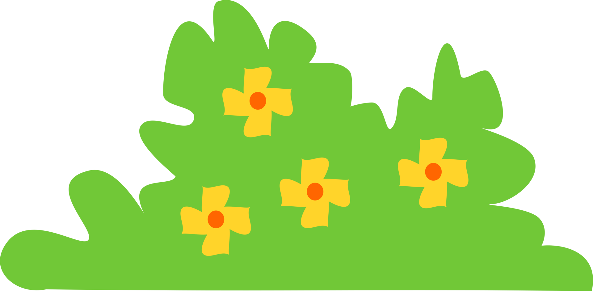 cartoon bush, bush flower png