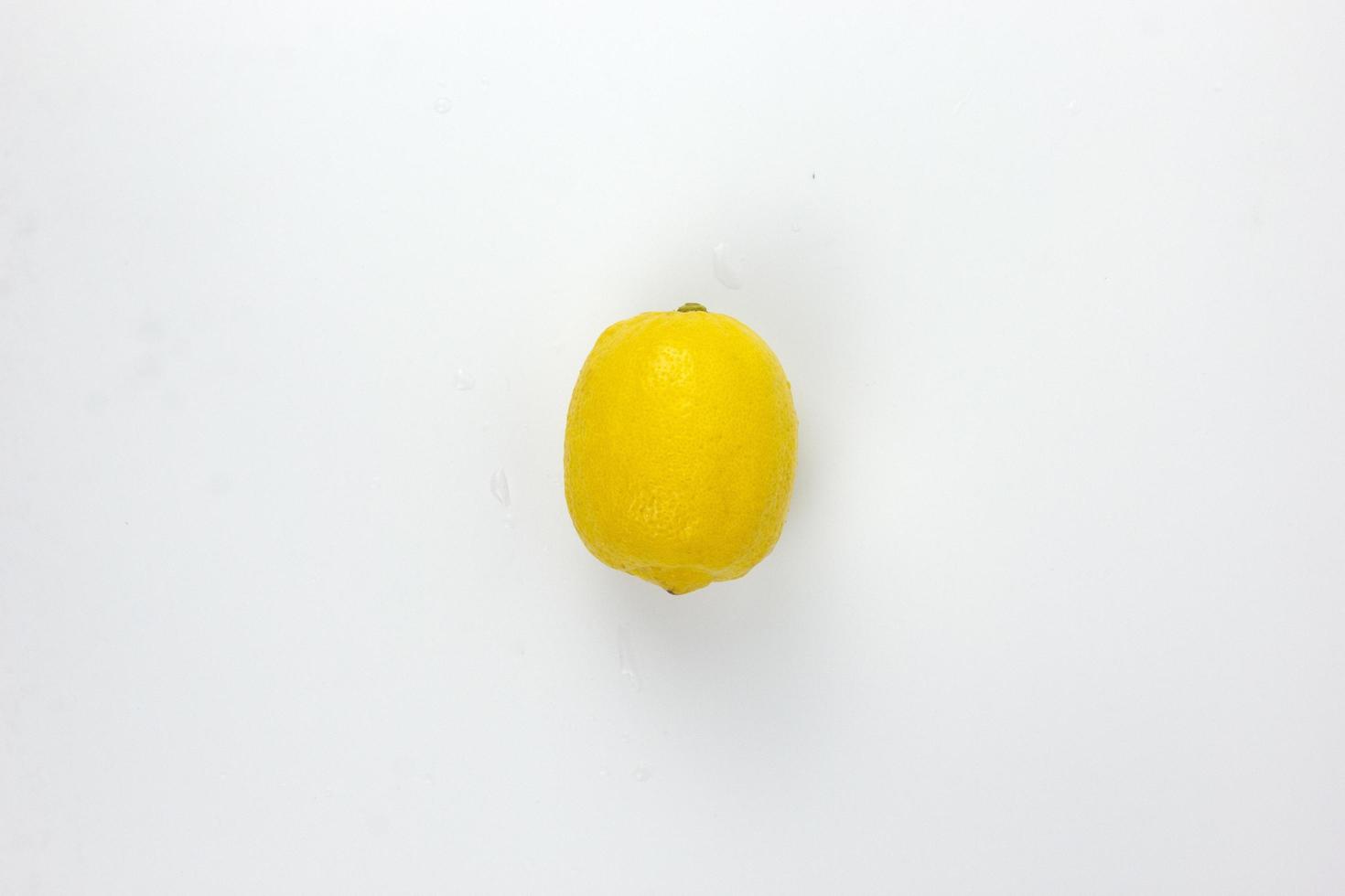 A Lemon fruit with leaf isolate on white background, a Lemon fruit With Full depth of field photo