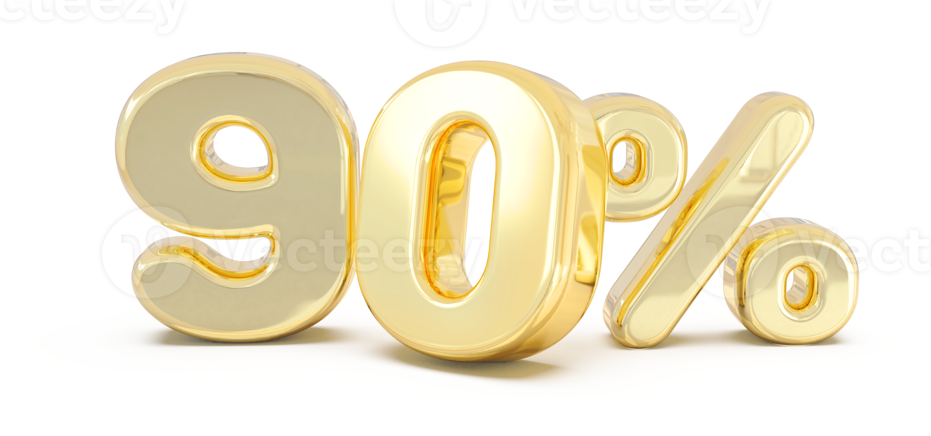 nombre 90 pour cent d'or 3d png