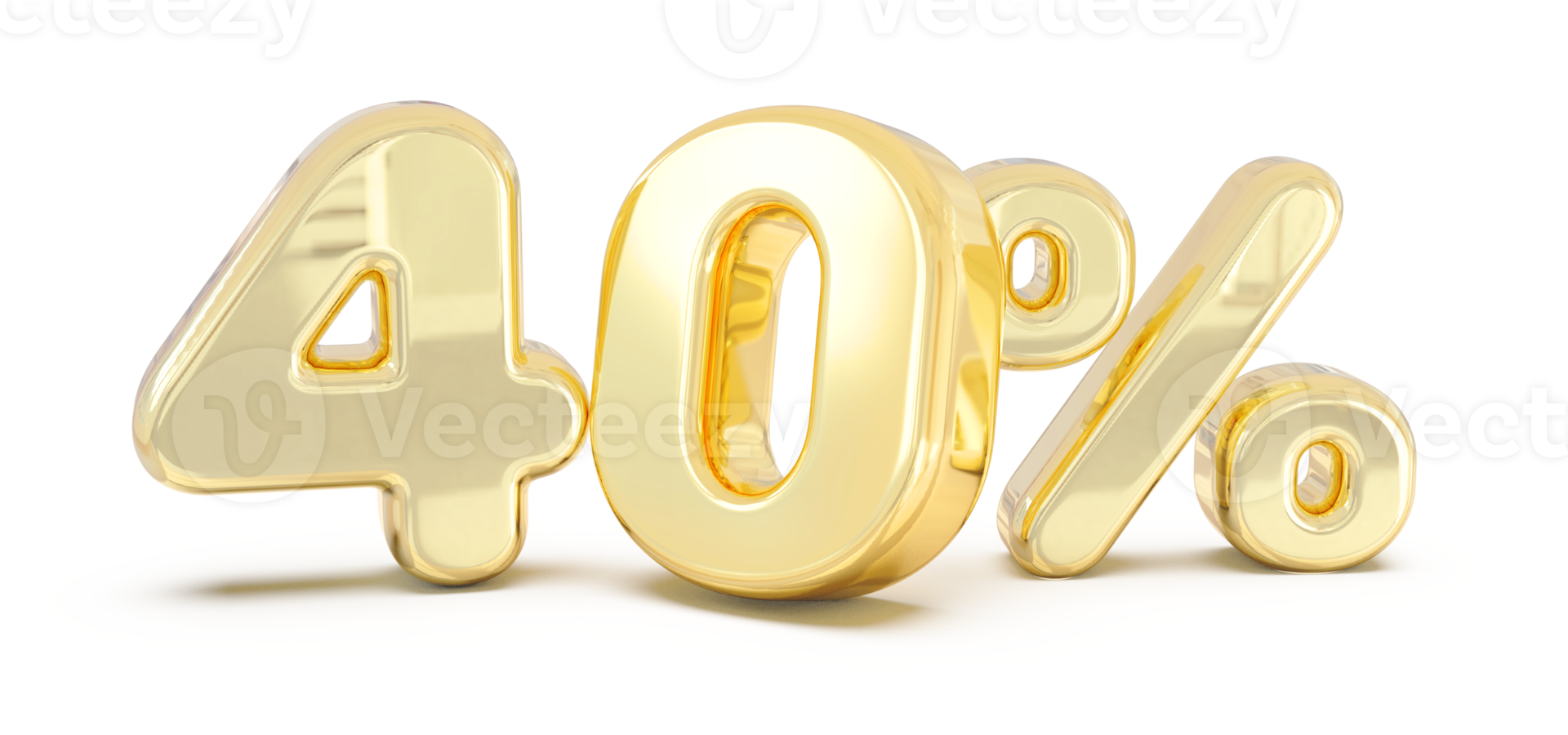 numero 40 per cento oro 3d png