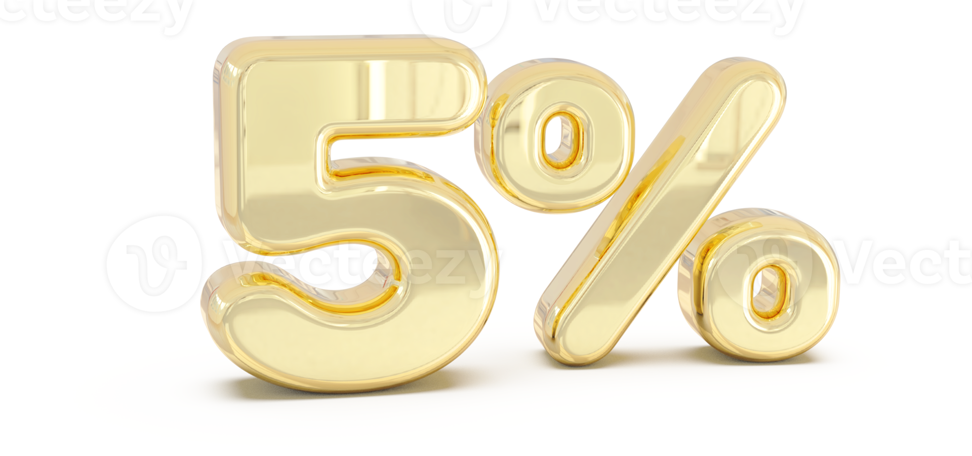 nummer 5 procent goud 3d png