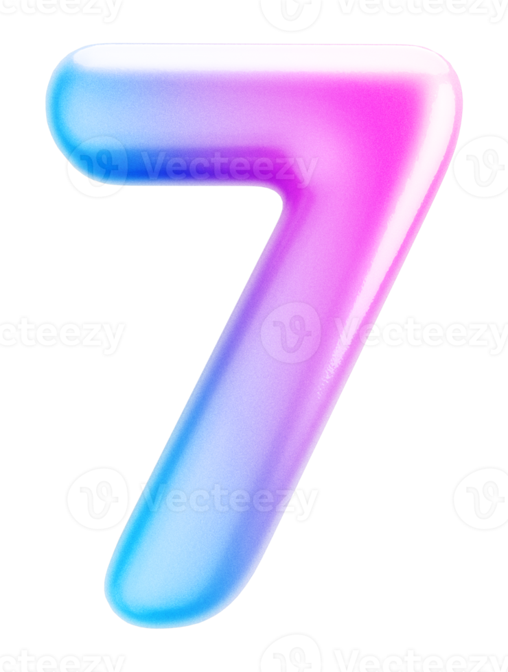 Number 7 3d Gradient Element png