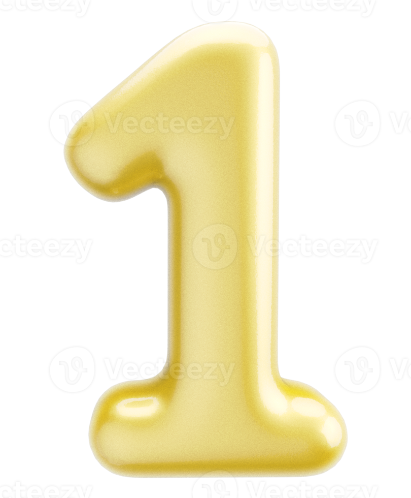 Number 1 3d Gold Element png