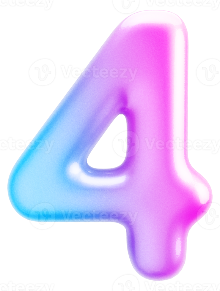 Nummer 4 3D-Farbverlaufselement png
