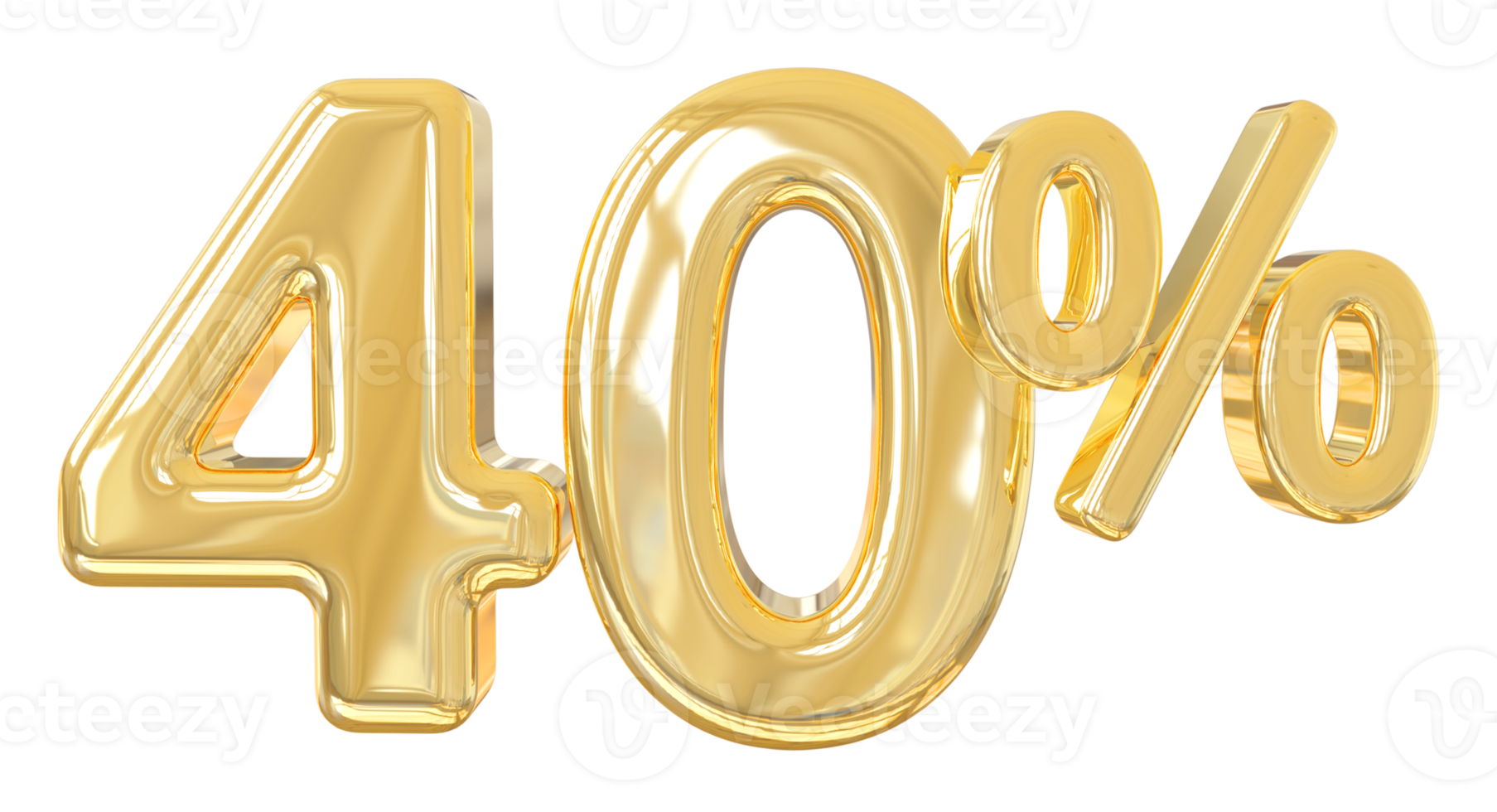 nombre 94 pour cent d'or 3d png