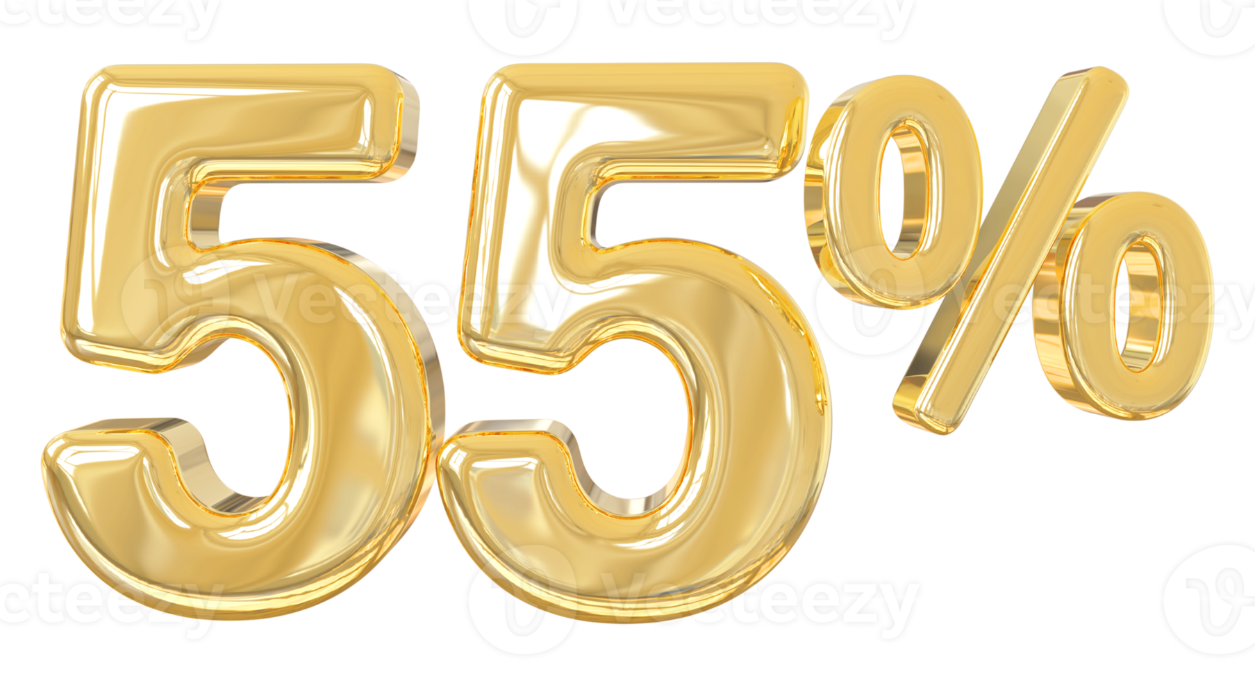 nombre 55 pour cent d'or 3d png