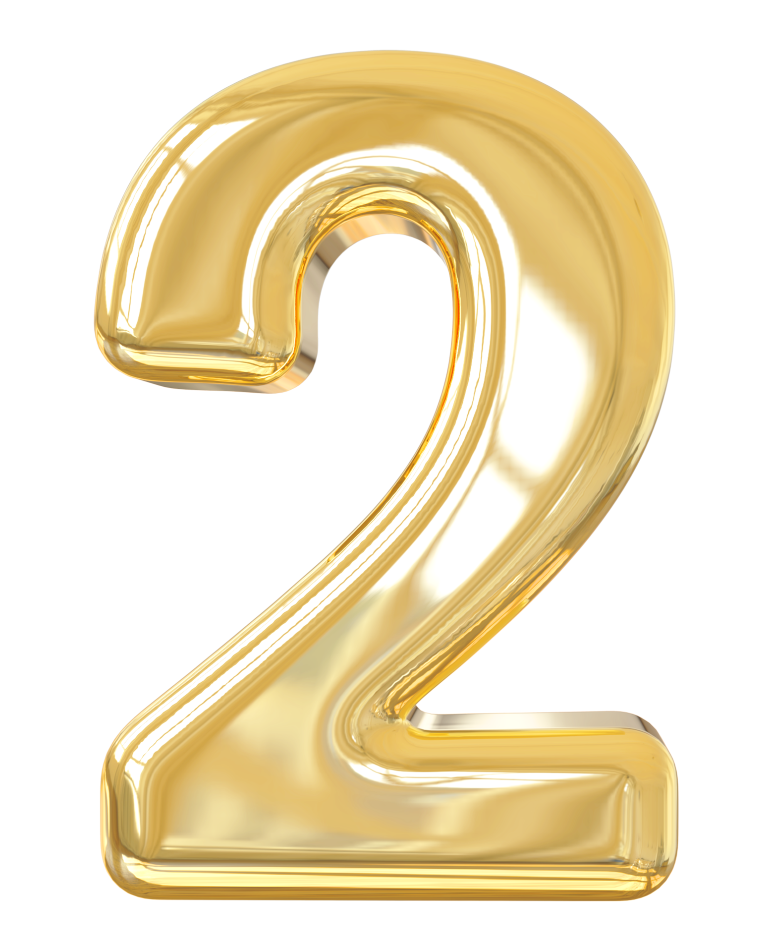 N mero 2 Oro 3d 9313561 PNG