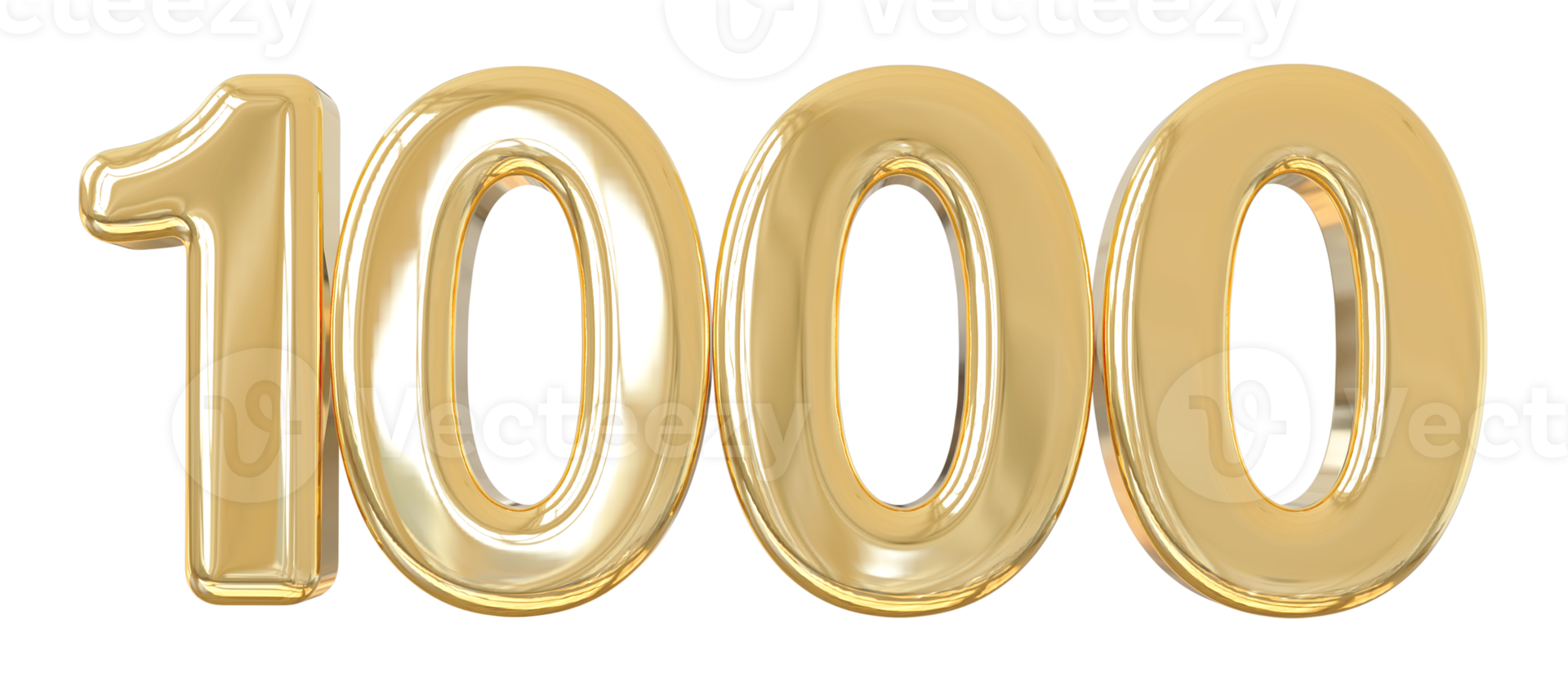 seguidores 1000 número de oro png