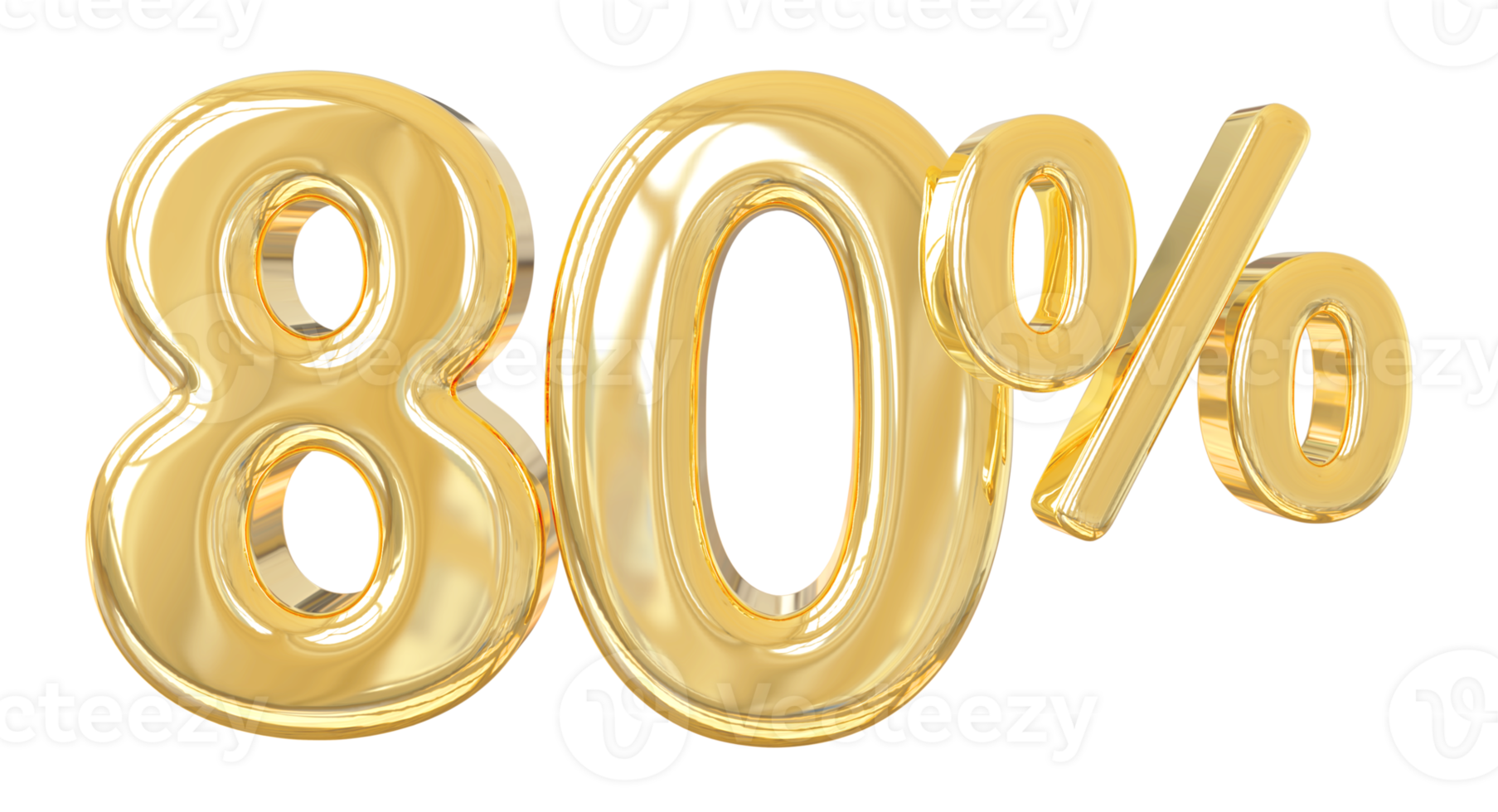 Number 85 percent gold 3D png