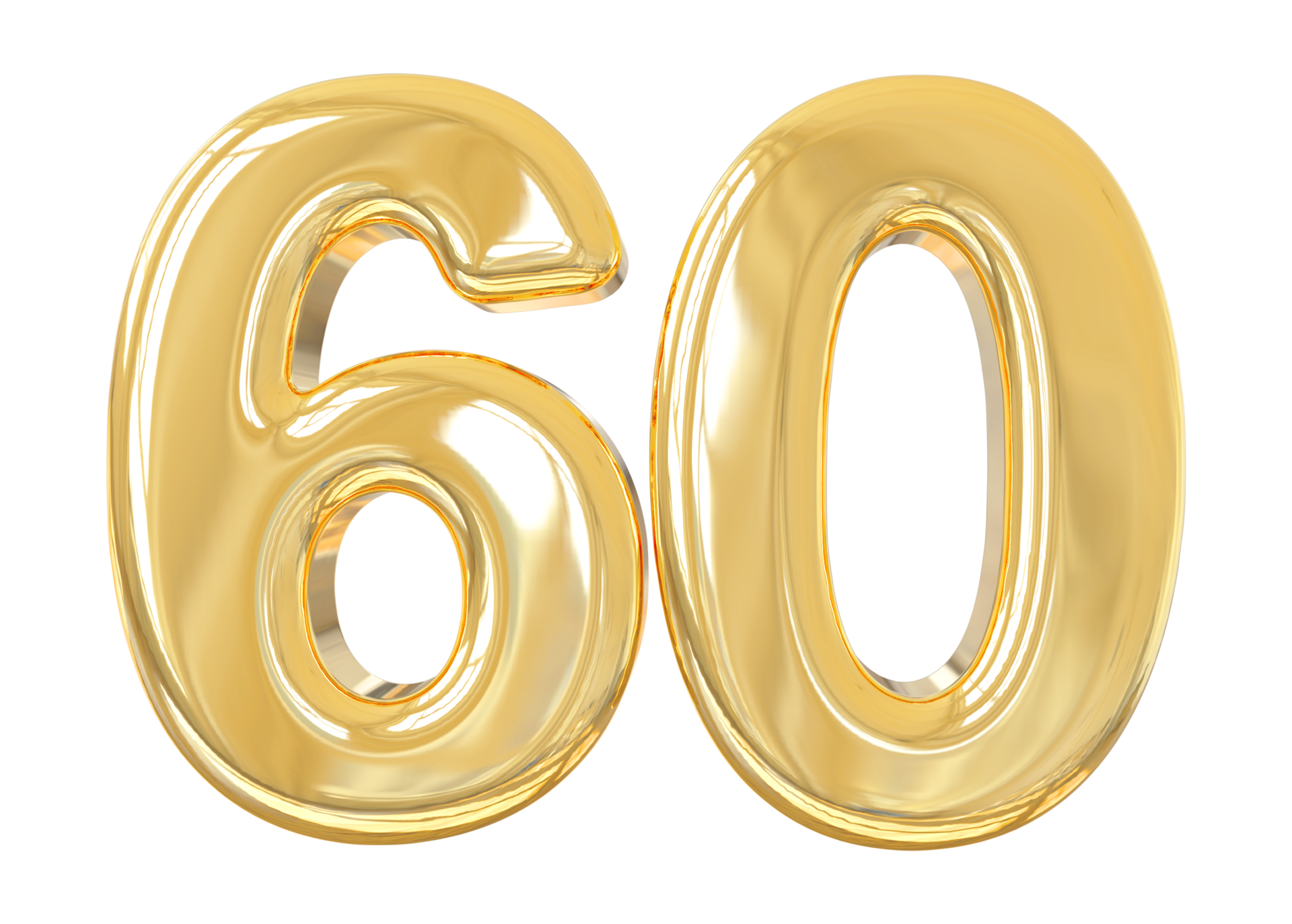 N mero 60 Oro 3d 9313577 PNG