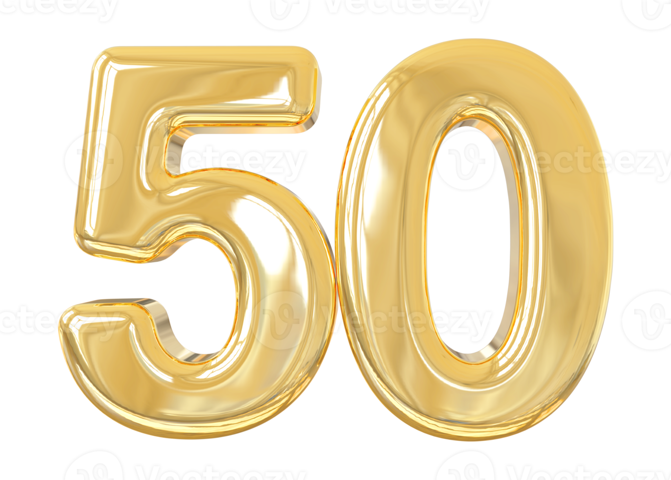 Number 50 gold 3d png