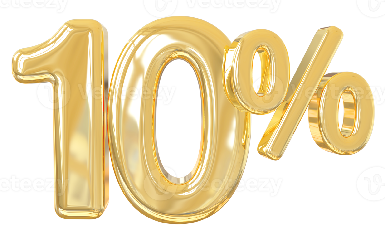 nummer 10 procent goud 3d png