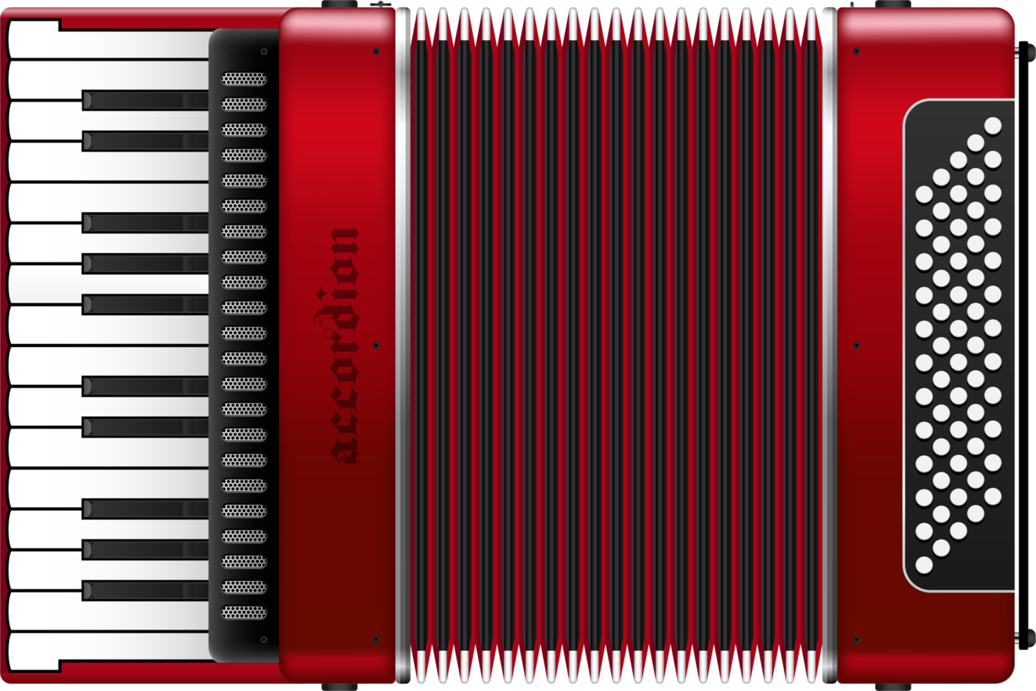 Realistic accordion vector illustration png