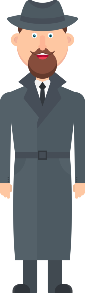 ilustración de vector de carácter detective aislado sobre fondo blanco png