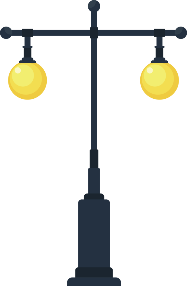 Vintage street lamp vector illustration isolated on white background png