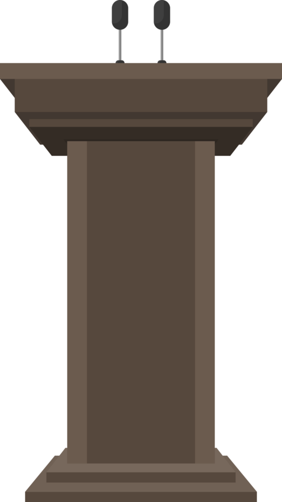 Wooden podium tribune vector illustration isolated on white png