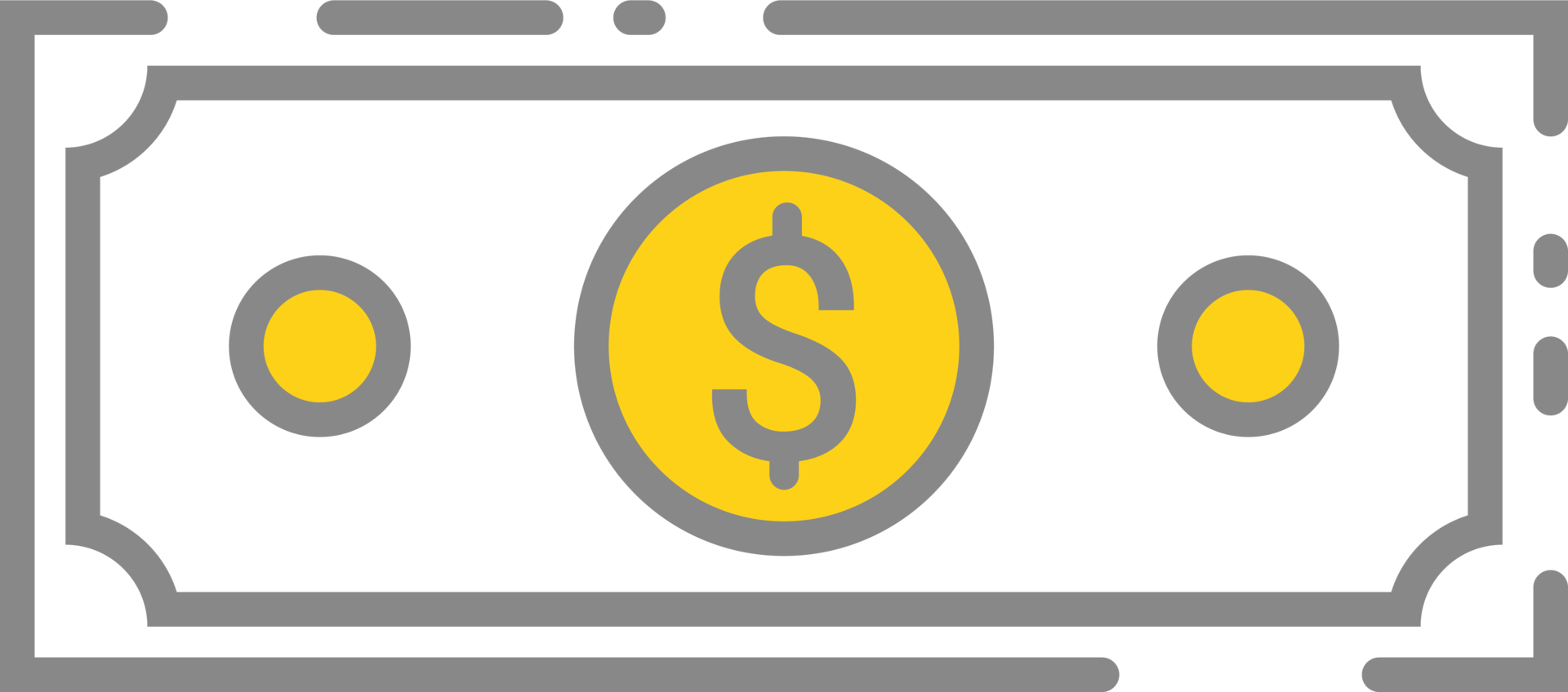 Icon with money in flat style png