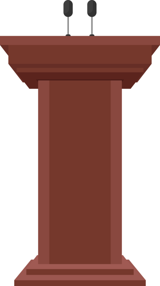 Wooden podium tribune vector illustration isolated on white png