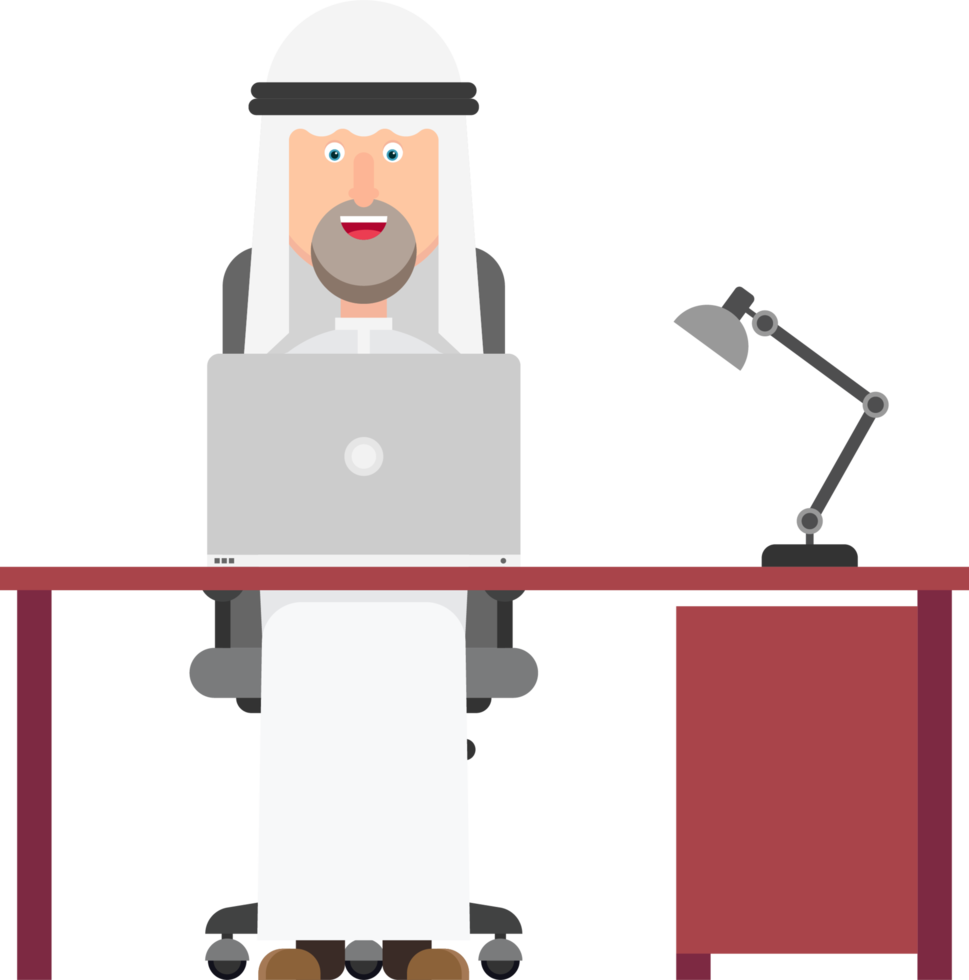 Arabian businessman working in the office png