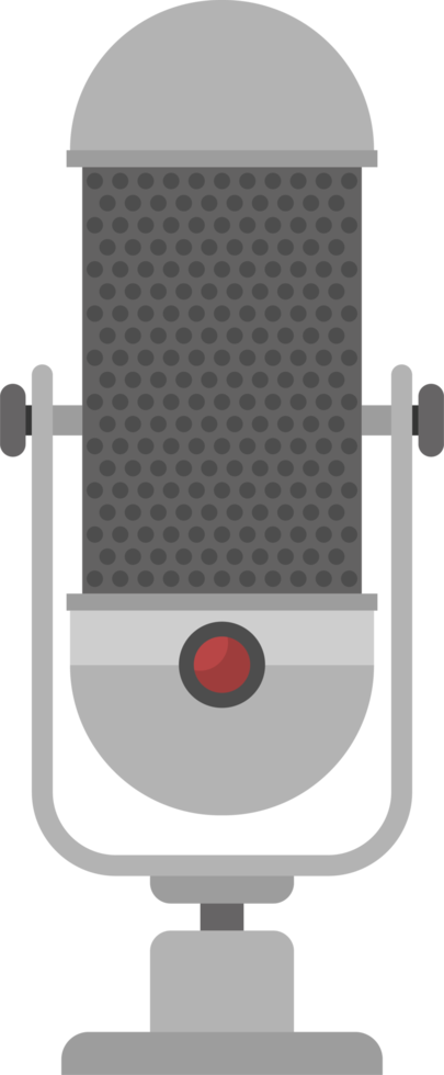 Microphone in flat design clip art png