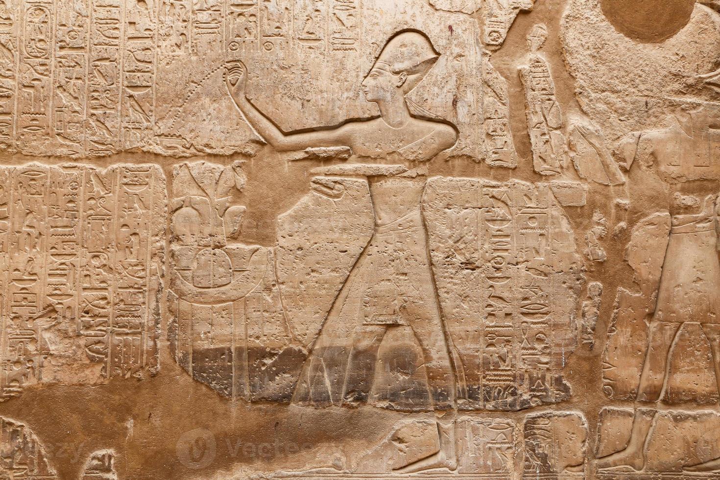 Egyptian Hieroglyphs in Luxor Temple, Luxor, Egypt photo