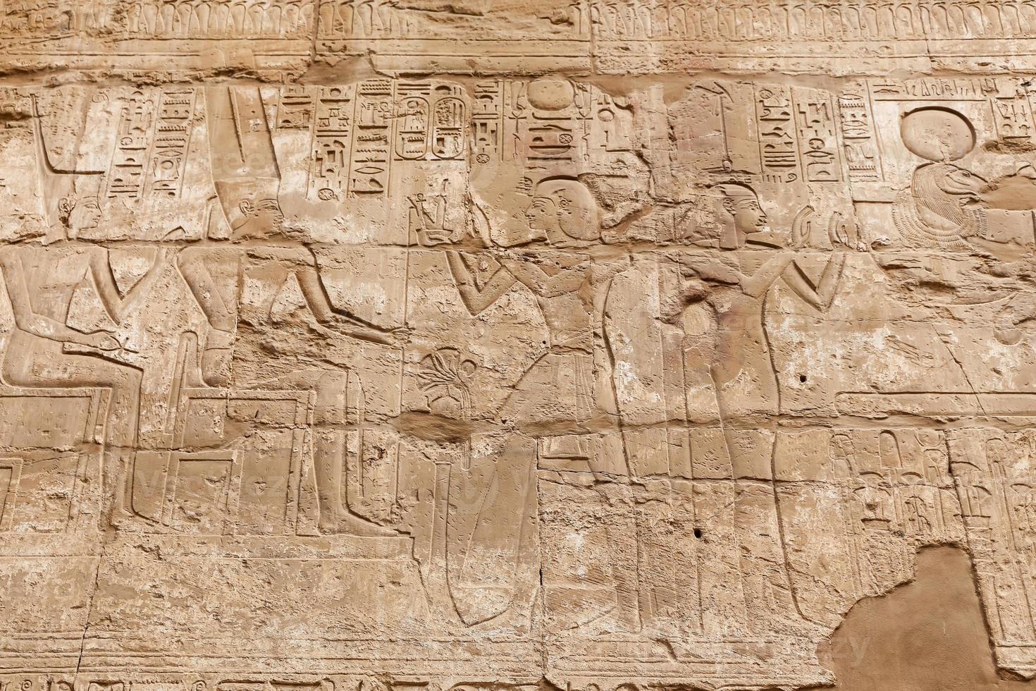 Hieroglyphics in Karnak Temple, Luxor, Egypt photo