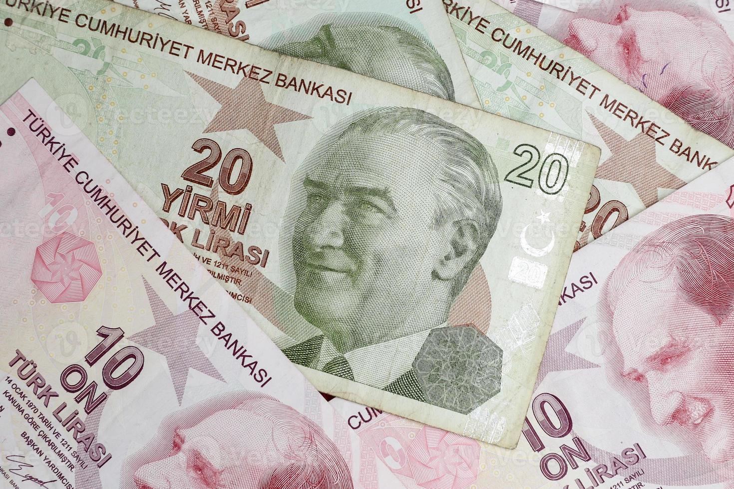 Bunch of Turkish Lira photo