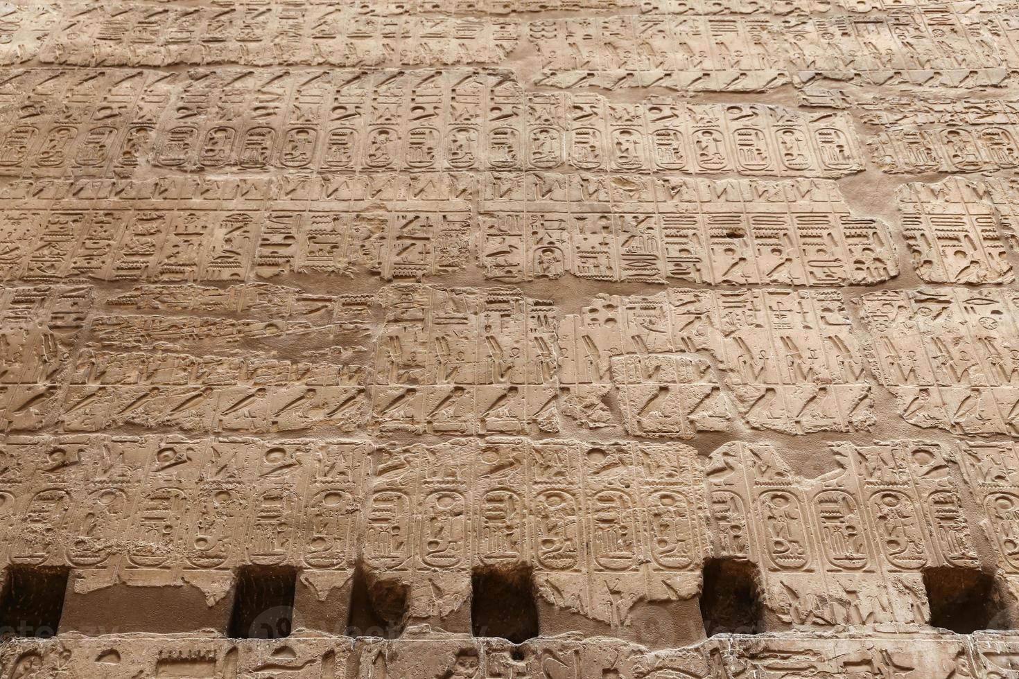Egyptian Hieroglyphs in Luxor Temple, Luxor, Egypt photo