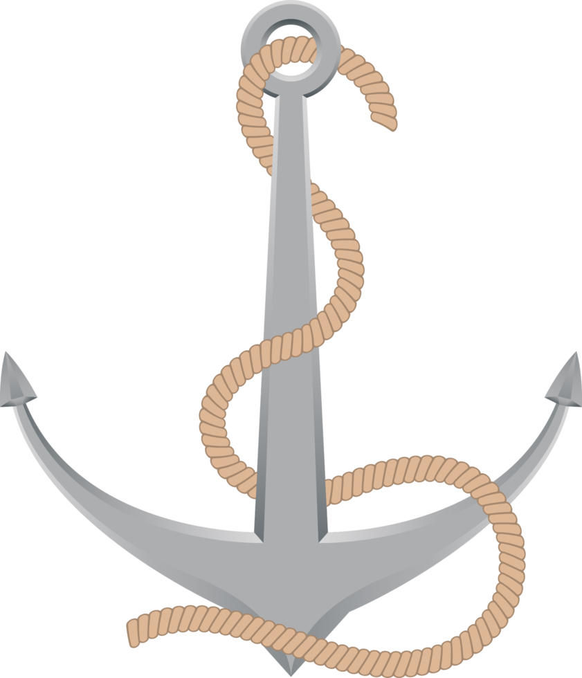 scheepsanker met touw vectorillustratie png