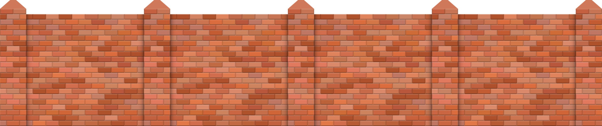 Brick fence vector illustration isolated on white background png