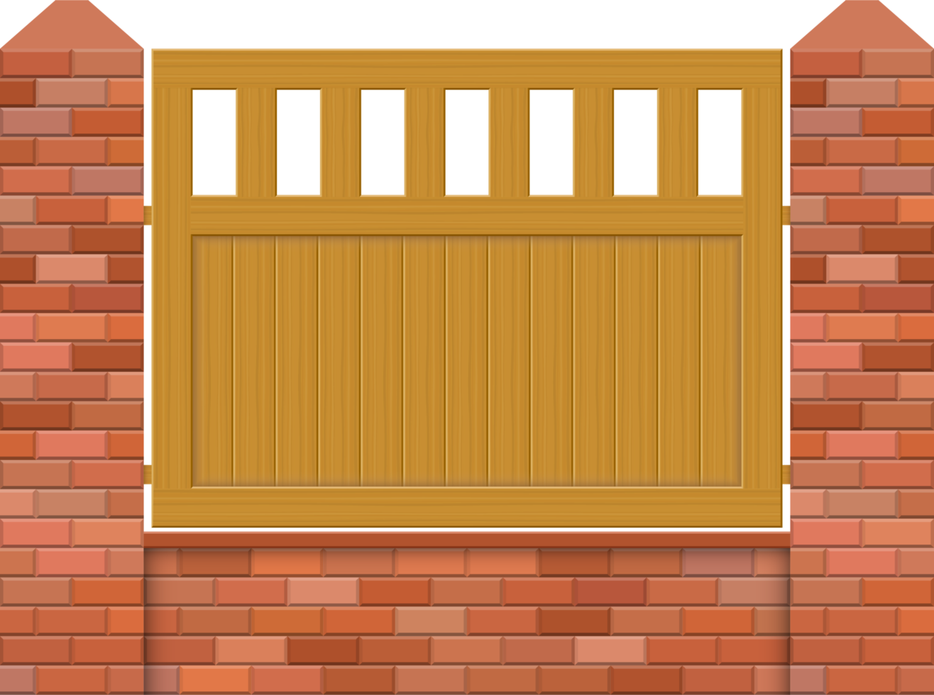 Brick fence vector illustration isolated on white background png