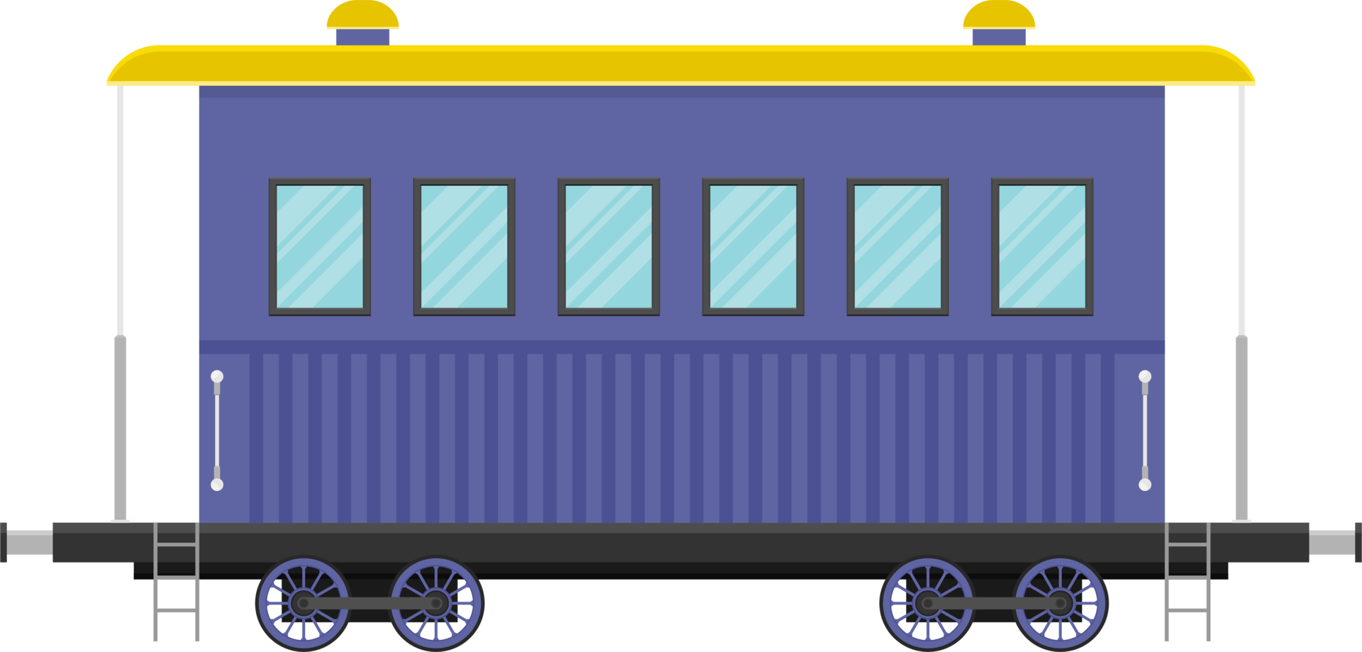 Ilustración de vector de vagones de tren aislado sobre fondo blanco png