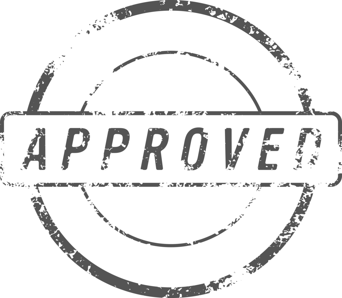 Approved stamp mark vector illustration isolated on white background png