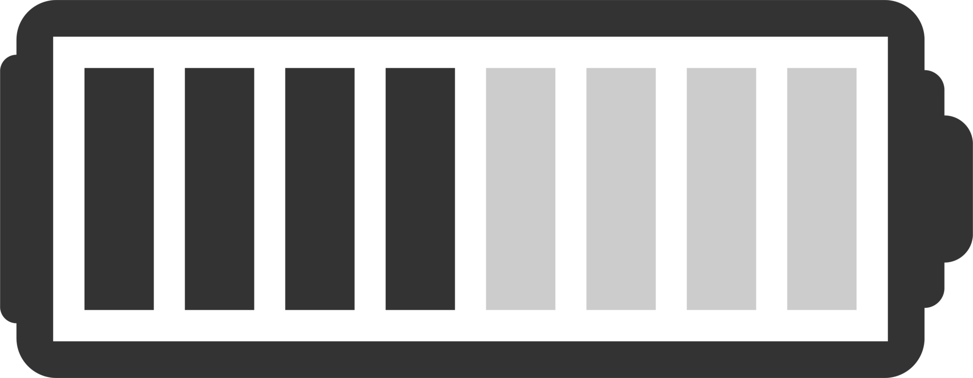 Ilustración de vector de icono de nivel de carga de batería png