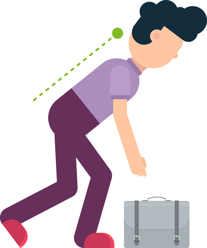 Business man showing the correct posture png