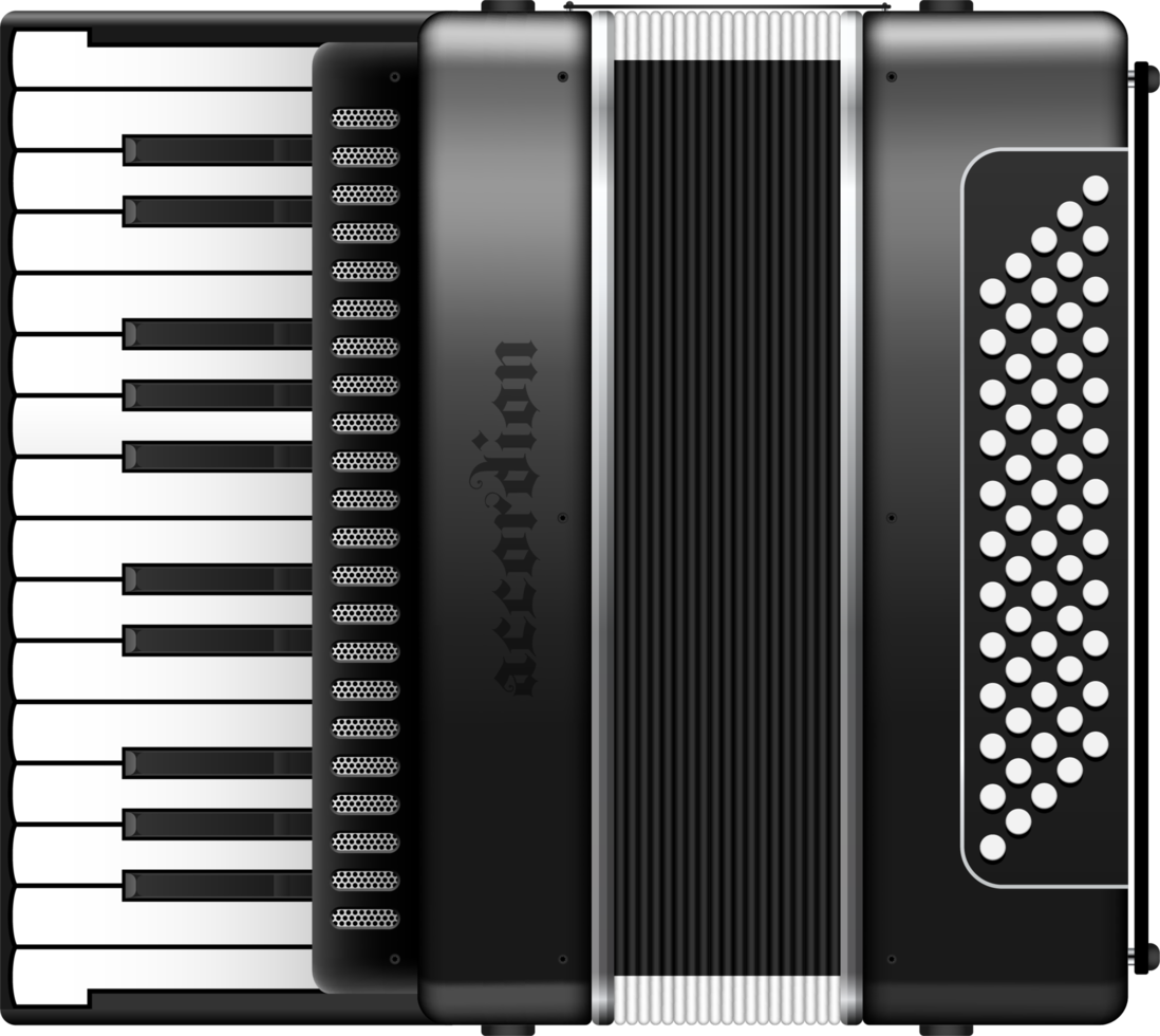 Realistic accordion vector illustration png