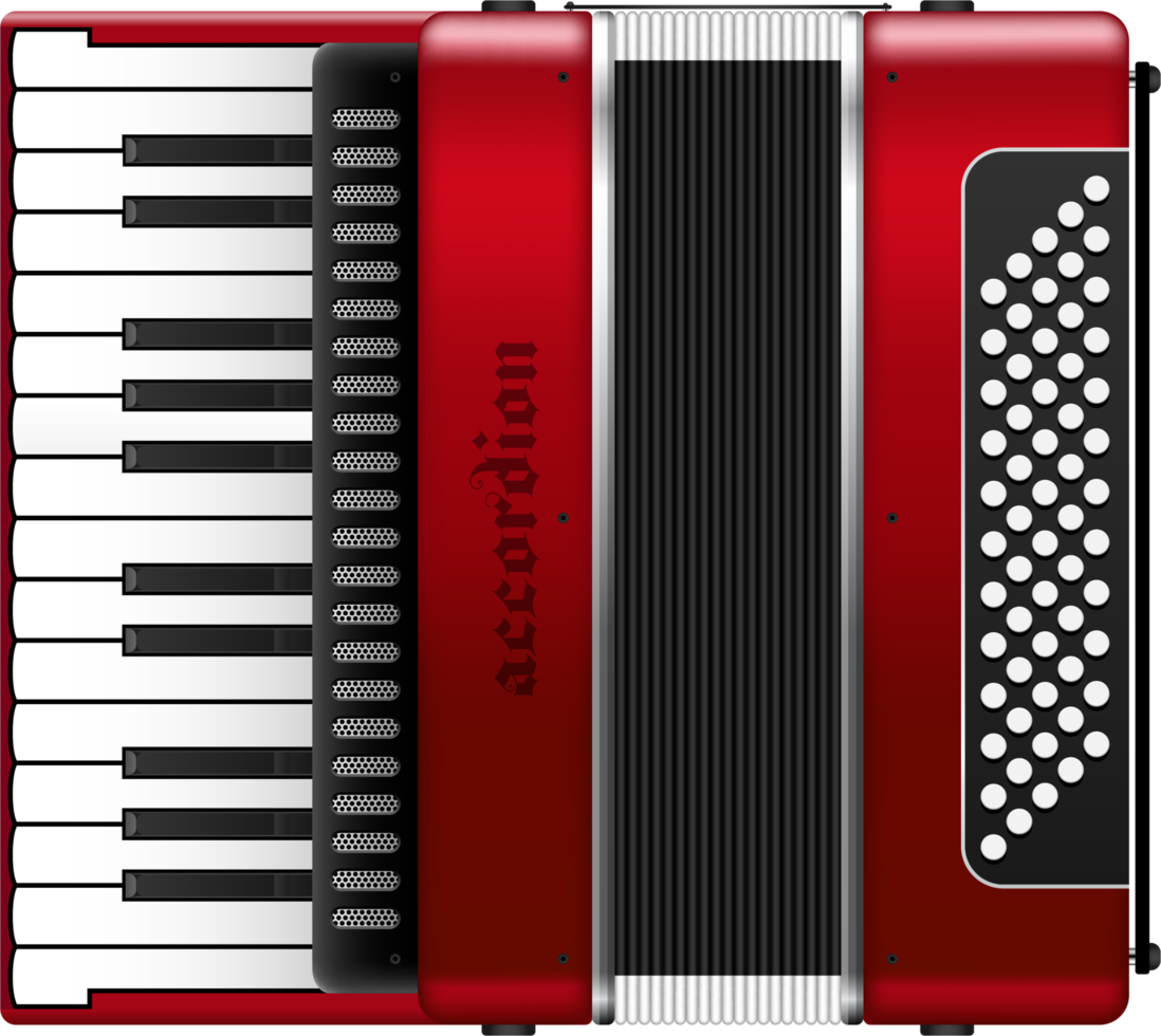 Realistic accordion vector illustration png